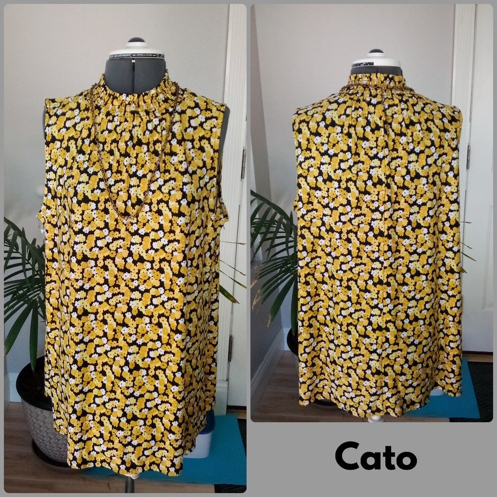 Cato Pullover Blouse w/ Elasticize Neckline